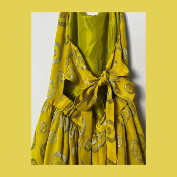 🌼 Anthropologie 100% Silk Yellow Dress – Size 2, NWOT - Picture 9 of 12